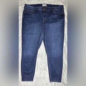 Molly & Isadora Plus Size 22 Skinny Ankle Blue Jeans Stretch Denim